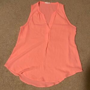 LUSH Neon Coral Sleeveless Women's Top